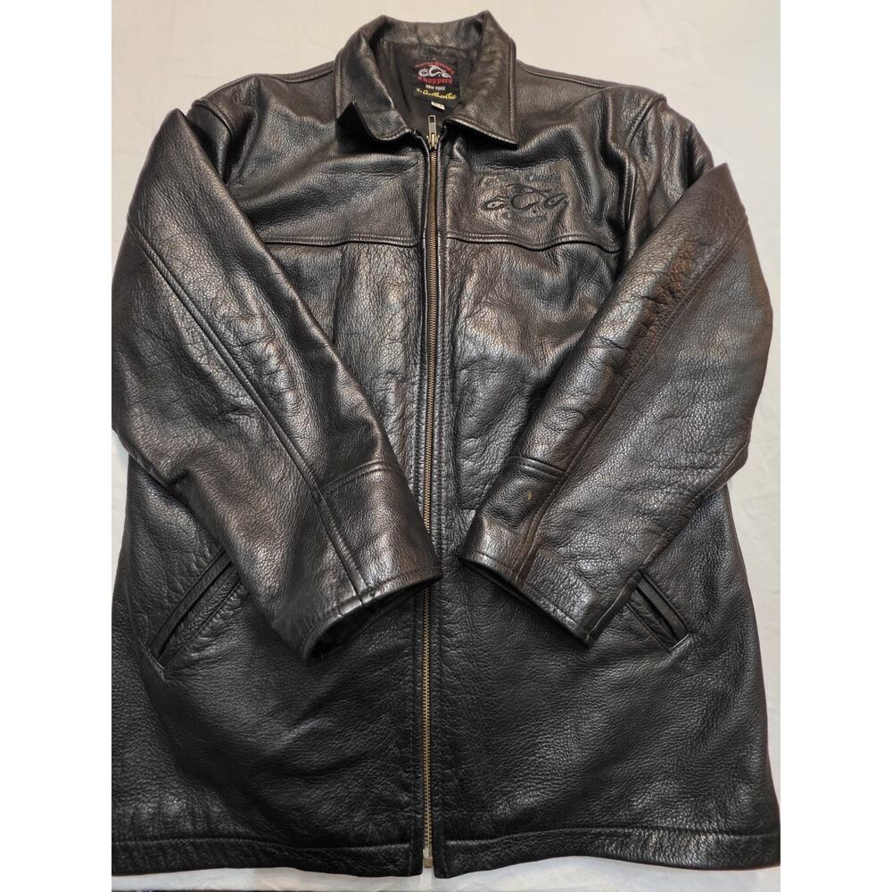 Orange County Choppers Men's Size Medium Black Leather Zippered Jacket